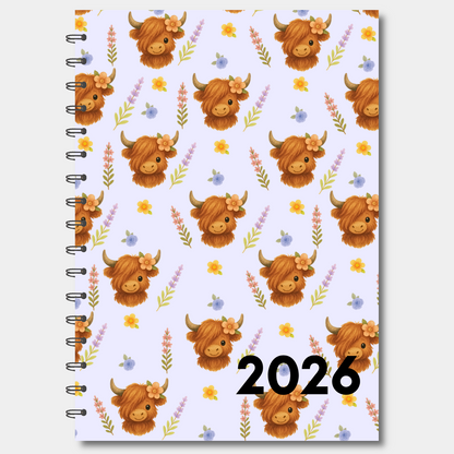 A5 - 'Hughie' The Highland Cow Diary