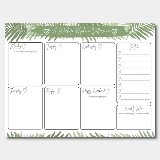 Weekly Desk Planner - Leafy